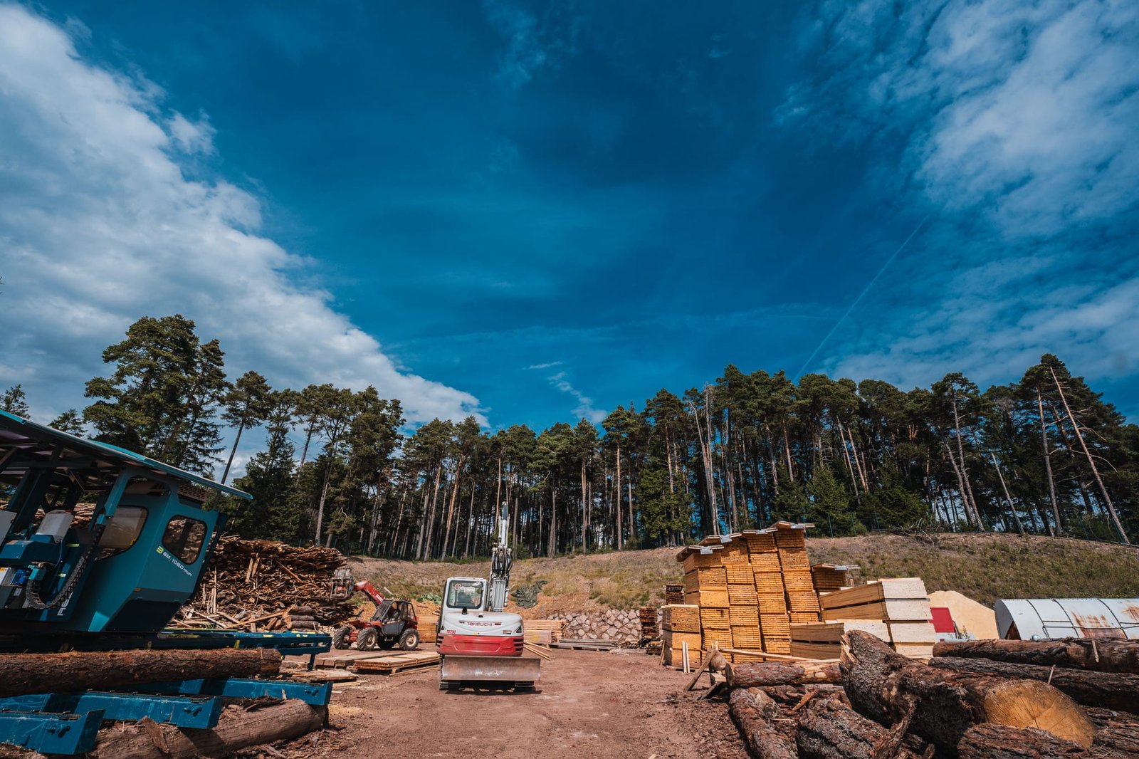 Der Lagerplatz der Holzservice GmbH in Mölten
